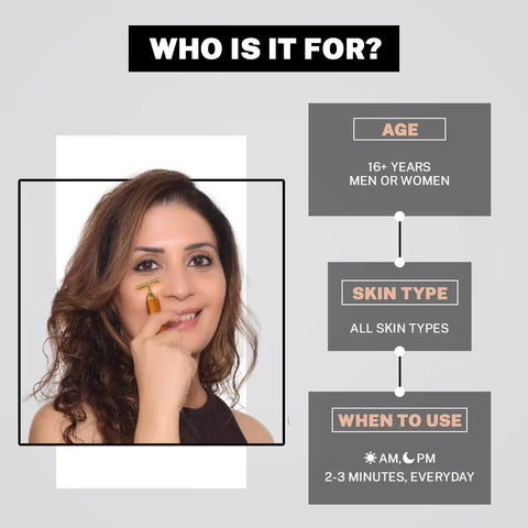 24K Gold Energy Beauty Bar Electric Facial Massage Roller Pro